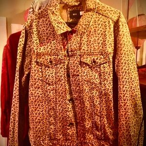 BDG cheetah print brown denim jacket (L)
